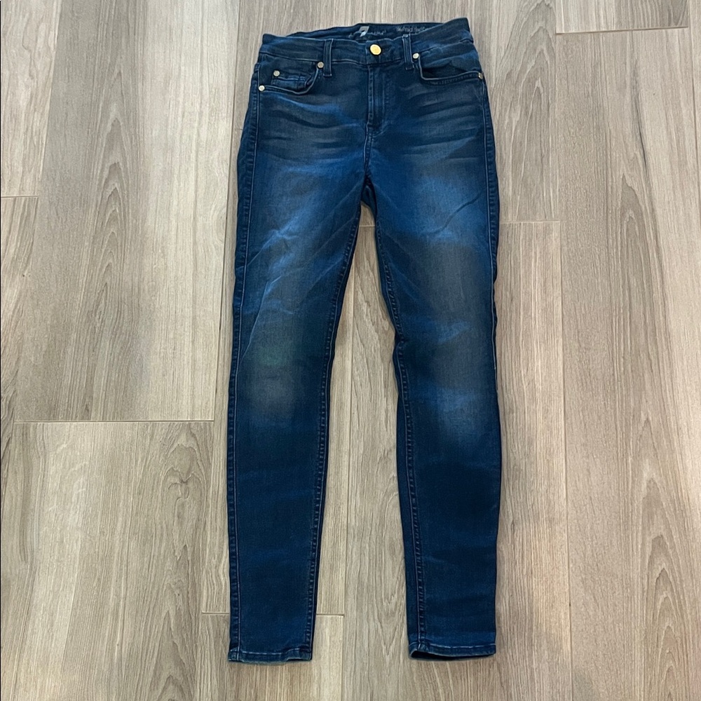 7 For All Mankind Dark Blue Skinny Jeans